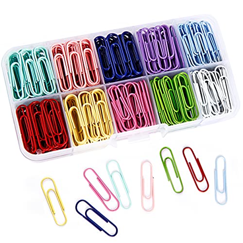 450PCS Assorted Color Paper Clips Eco Friendly Free Medium 28mm Paper Clips