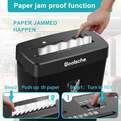 Black Paper Shredder for Home Office 10-Sheet Cross Cut Metal Shredder Machine with 3.43-Gallon Bucket P4 Security Level Shreds Paper CD and Credit Card 3-Mode Design for Jam Proof Operation