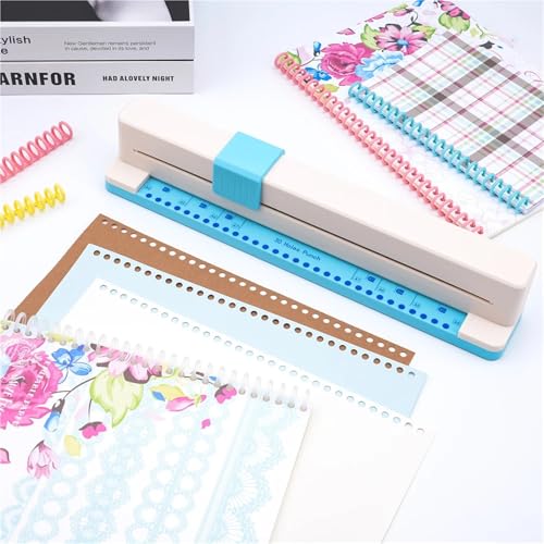 Binding Machine, 30 Hole Punch Binding Machine, Hand Push Loose Leaf Hole Punch, A4 A5 A6 A7 B5 B6 B7 Book Binder Notebook Coil Spiral Binding