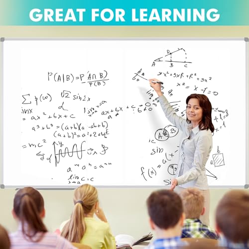 JILoffice Large Magnetic White Board, Dry Erase Whiteboard 96 x 48 Inch, 2 Pack, Silver Aluminum Frame Wall Mounted Board for Office Home and School