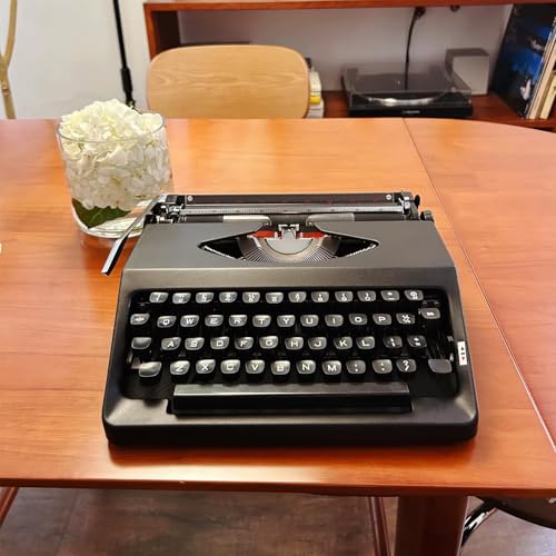 TBQATNTS Manual Typewriter Machine, Retro Portable Typewriter with Ribbon for Typing Letters, Notes, and Display, Great for Home or Office Decoration,Black