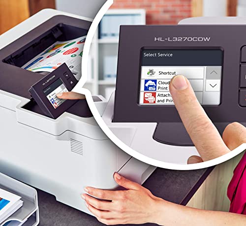 Brother HL-L3270CDW Compact Wireless Digital Color Printer with NFC, Built-in Wireless, Auto 2-Sided Printing, 25ppm, 600 x 2400 dpi, 250-sheet, Works with Alexa, Bundle with JAWFOAL Printer Cable