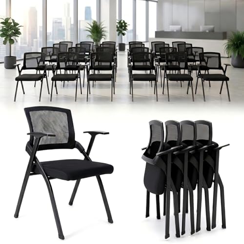 2 PACK Heavy Duty Folding Office Conference Chair with Armrest Mesh Back