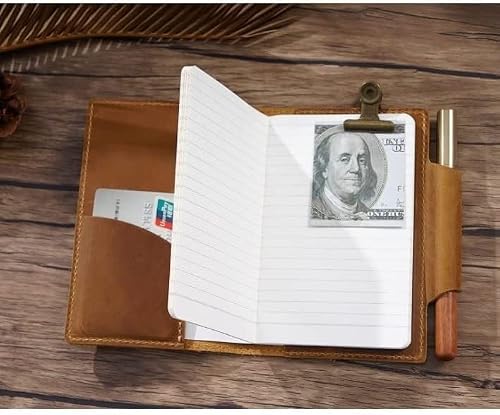 YHdtUO Leather Book Handmade Portable Journal Retro Cowhide Leather Travel Journal Outdoor Writing Book Office Festival Men,A