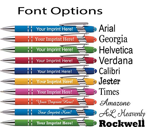 ExpressDesigns™ - Up to 1000 Pcs Custom Pens Bulk | Burst of Colors | Soft-Touch Metal Black Ink Personalized with Name or Logo (Dark Blue, 150 pcs)