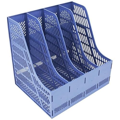 File Rack Office Desktop File Frame Data Rack Folder Archive Bookshelf Letter Trays(Blue)