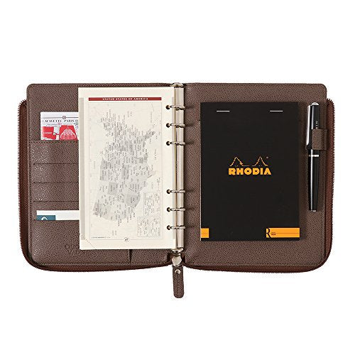 Quovadis Personal Organizer Cover, Bible Size, L Zip, Timer 17, Club, Flamboise qv93602rofran