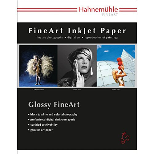 Hahnemuhle Satin Photo Rag, 310 gsm, 100% Rag, Fine Lustre Bright White Inkjet Paper, 13x19", 25 Sheets