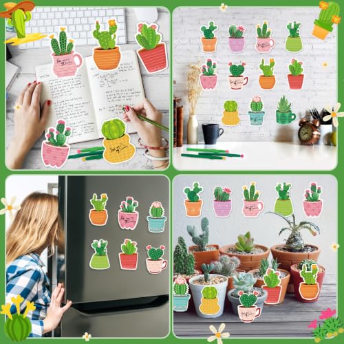 Cactus Sticky Note Gift Bundle 12 Pads 12 Pens for Coworkers(24PCS) (24PCS)
