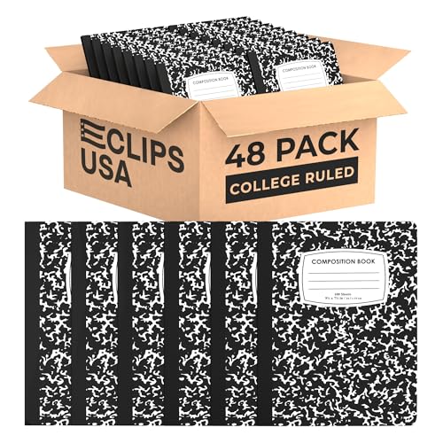 VEEBOOST Composition Notebook College Ruled Composition Notebooks Bulk Marble College Ruled Notebook Hard Cover 100 sheets, 200 Pages 9.75” x 7.25”