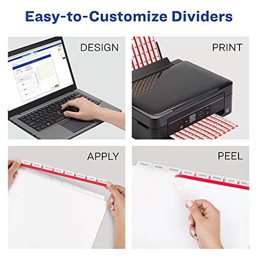 Avery® Index Maker® Clear Label Dividers, 8-Tab, Multicolor, 25 Sets
