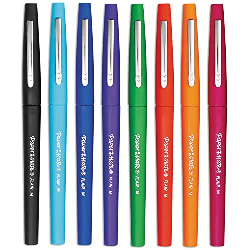 Paper Mate 4651 Point Guard Flair Bullet Point Stick Pen Assorted Ink 1.4mm 48 Pens/Set