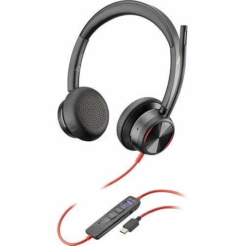 POLY Blackwire 8225 Microsoft Teams Certified Headset +USB-C/A Adapter TAA