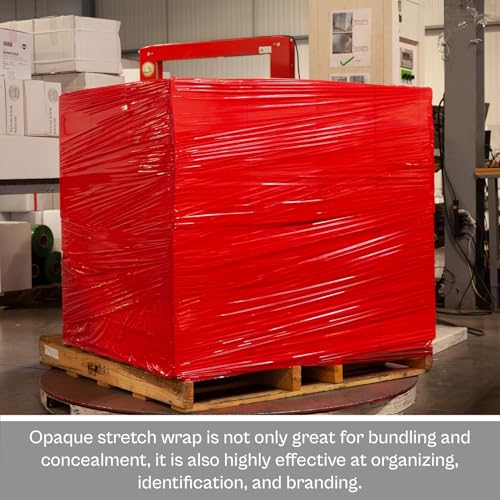 PSBM Dark Red Plastic Hand Stretch Film/Wrap 18" x 1500' 80 GA 4 Rolls