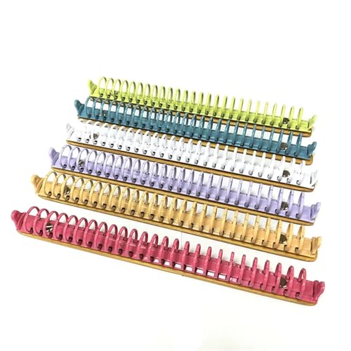 Ring Clips 4pcs B5 Colorful Metal Ring Binder Clips with Bamboo Back Panel 26 Detachable Buckle Loose-Leaf Binding Strip for Notebook(Yellow)