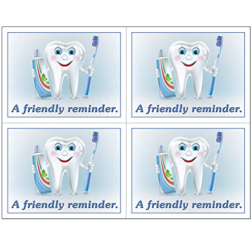 Dental Laser Appointment Reminder Postcards with Personalizable Backs. 4 Cards Micro Perforated for Tear-Off at 4.25" x 5.5" on an 8.5" x 11" Sheet of 8 Pt Card Stock. (1000)