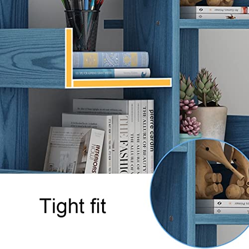 UINGBPXT Bookcase Wooden Desktop Shelf Small Bookshelf Mini Bookshelf Assembly countertop Bookcase Accessories Display Stand Office Supplies High Capacity, 40*20*62cm