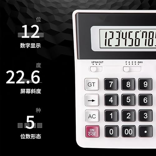 Desktop Calculator Financial Office Business 12 Bit Battery Solar Power Supply