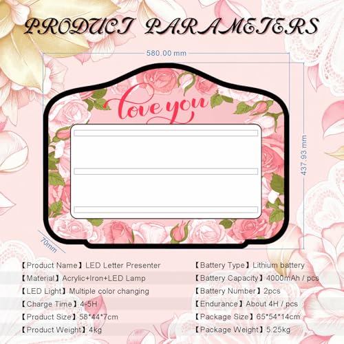 2025 LED Wedding Sign - Light Up Message Board with 300+ Color Modes, Remote Control & Button, Upgraded Anti-Drop Design - for Bridal Entrance, Reception Decor, Photo Booth Props (Small/Large),S-A
