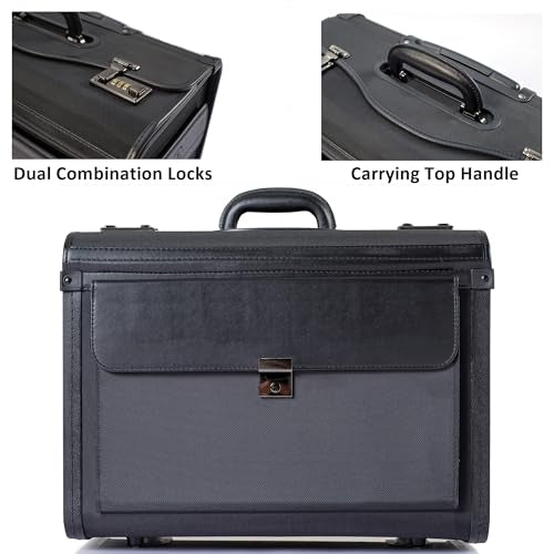 HAMMER ANVIL 19 Wheeled Briefcase Rolling Case Sales Sample Pilot Lawyer Attache Black Ballistic Nylon
