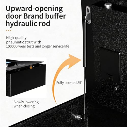 Top-Opening Safe Box,18mm Solid Stainless Steel Lock Bolts,1000°C Fireproof,Digital Keypad Lock w/Hidden Keyhole,for Hotel Drawers & Home Use (Eight trigrams)