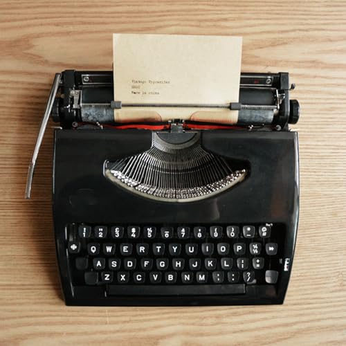 pedenencelia Traditional Portable Manual Typewriter Machine,Vintage Typewriter,Red Black Ribbon,Easy to Carry,No Power Supply Required,for Notes,Letters,Writing,Writers Literary,Milkteacolor