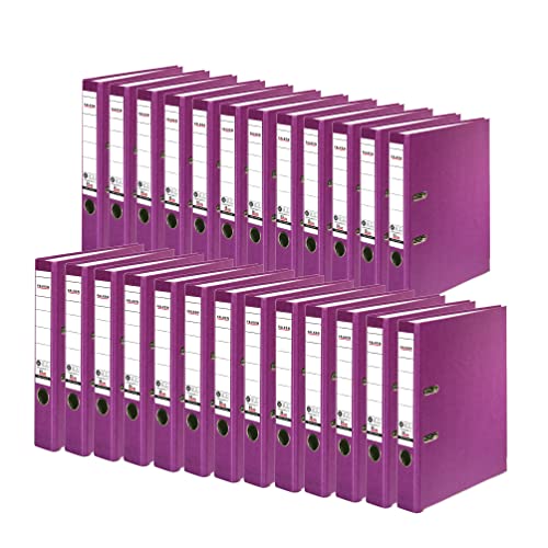 Original Falken 25-pack Recycolor environmental folders eco. Made in Germany. Coloured paper cover outside 5 cm narrow DIN A4 violet ring binder file folder letter file CO2-neutral Blue Angel