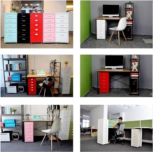 SoOSSN File Cabinet 5/6/8 Drawer File Cabinet Drawers Storage, Cabinets File Cabinet Under Desk Organiser Sideboard (Color : Dark Grey, Size : 8)
