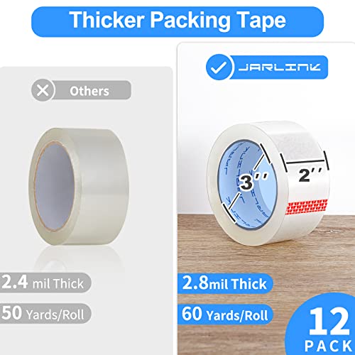 JARLINK 18 Rolls Clear Packing Tape, Heavy Duty Packaging Tape