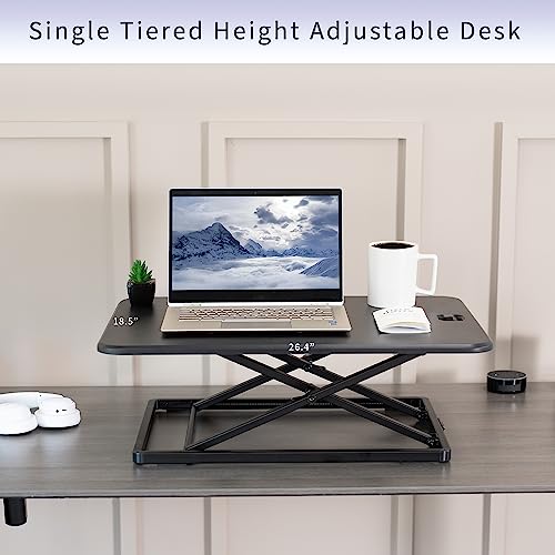 VIVO Black 26 in Single Top Standing Desk Converter, DESK-V001J