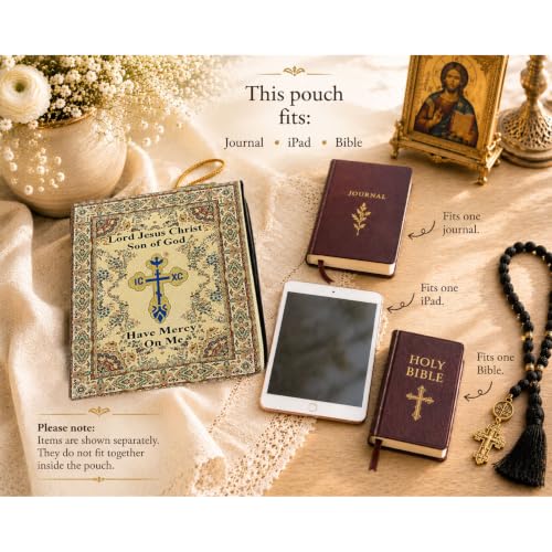 Jesus Christ Prayer Book Cover Pouch Case, Matching Set of 2