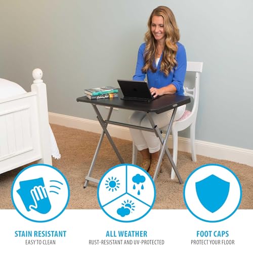 LIFETIME 30-Inch Personal Folding Table, Lightweight Portable Utility Table with Smooth Top, Steel Frame, Broad Leg Stance, Stain-Resistant All-Weather UV-Protected Surface, Folds Flat for Storage
