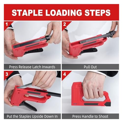 Professional Heavy Duty Stapler Hand Staple Gun with 1000 Staples Light Duty Stapler and Nail Gun Use for Woodworking