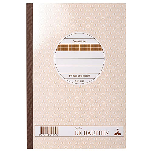 Le Dauphin 1112 Duplicate Book Self-Transferring Squared 210 x 148 mm 50 Sheets Pack of 5
