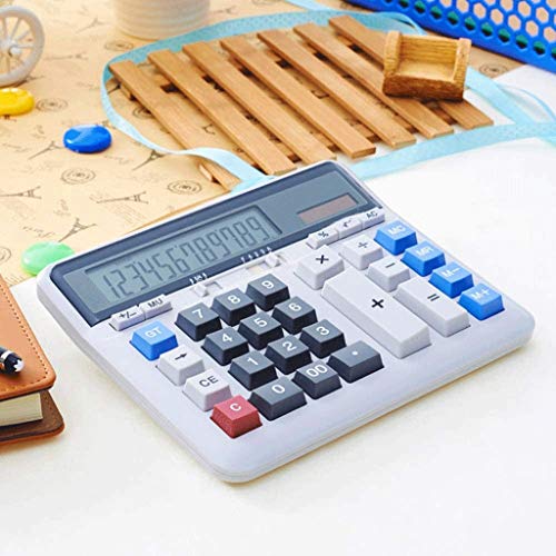 QERTYHJK 12 Digit Battery Powered Handheld Electronic Business Mini Solar Basic Desktop Desk Calculators with Large LCD Display