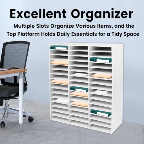 Kankyday Mail Sorter Organizer, 48 Slots, 16-Tier PVC Document Rack