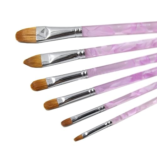 UOHLCX HBJWOV Short Shot Mixing Water Paint Brush Set Brown Hair Watercolor 6 Piece Artist Oil Paint Brushes(E)