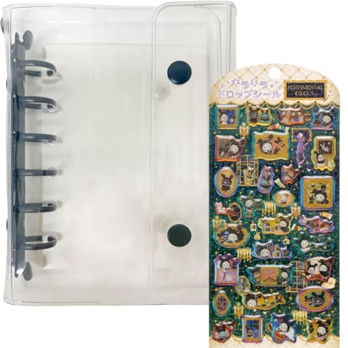 Clear Seal Book Set, Black, A7 Clear Binder, 10 Refills + 1 Drop Seal, Sentimental Circus