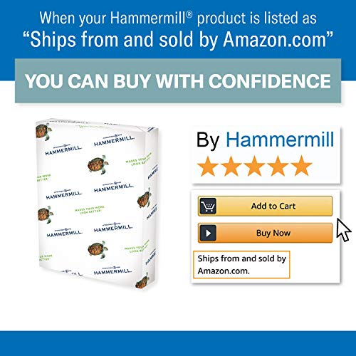Hammermill Colored Paper, 20 lb Canary Printer Paper, 3 Hole - Made in the USA, Pastel Paper, 102921C - 10 Ream (5,000 Sheets)