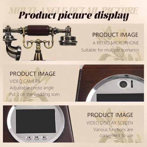 Customized Video Audio Messages, Video Audio Guest Book, Video Audio Guest Book Wedding Phone, 7H Battery Life, 3.5In Screen, Screen Brightness Adjustable, A Variety Of Memorable Party Occasions B