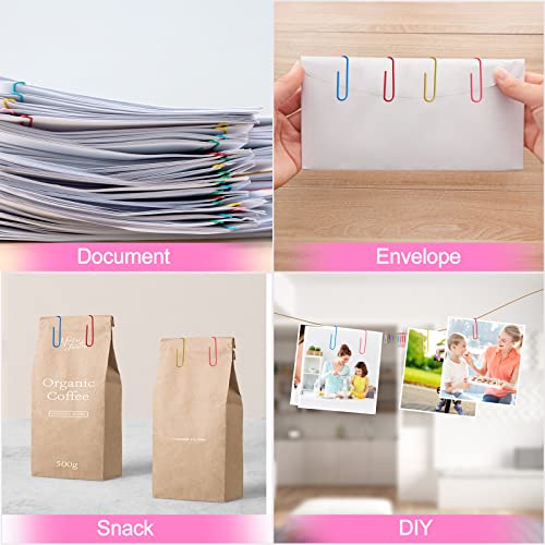 1000 Pcs Large and Medium Paper Clips 2 Inch 1.3 Inch Coated Paper Clips