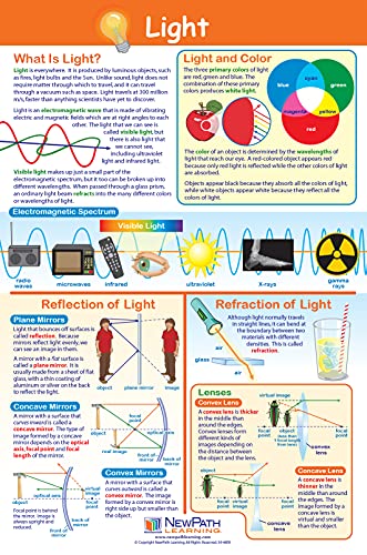 NewPath Physical Science Posters, Set/5 (Forces/Motion, Electricity, Magnetism, Sound, Light) - Laminated, Full-Color, 23" x 35" (34-9901)