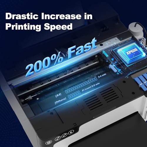 ZionQolor DTF Printer Upgraded A4 L8058 DTF Printer Transfer Printing Machine with White Ink Mixing and Filtering System for DIY Print on Different Fabric (Printer+Oven+Ink+Powder+Film)