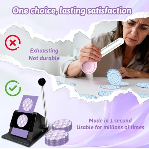 58mm Button Paper Cutter,2.28 inch Graphic Punch Die Cutter Circle Punch Cutter for DIY Button Making Scrapeboards Cardstocks Cutting