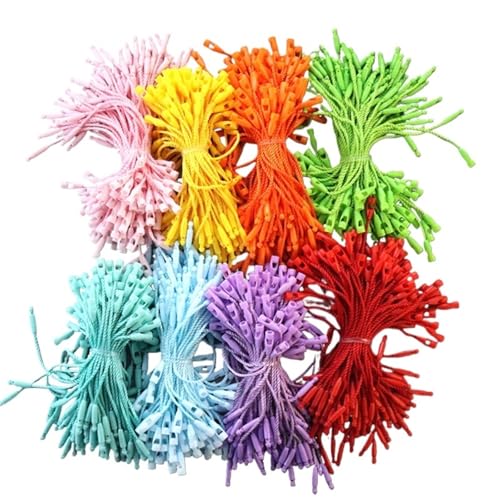 Tag Gun Fasteners 1000Pcs 80mm Hang String Polyester Rope Snap Lock for Garment Bag Cards DIY Label Office Filing Craft Project(Yellow)