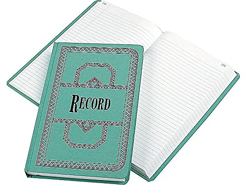 Boorum & Pease 66-500-R Record/Account Book, Record Rule, Green, 500 Pages, 12 1/8 x 7 5/8