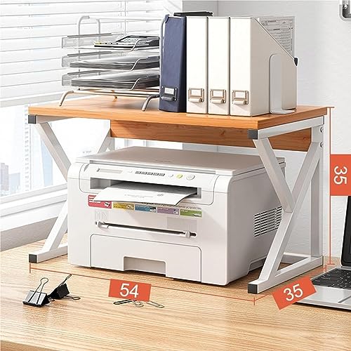 PXIWDAN Printer Stand Desktop Printer Stand Desk Organizer Storage Shelf for Fax Machine Scanner Files Books for Office(C)