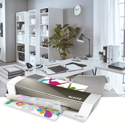 Leitz iLAM Thermal Laminator, 9.5" Laminating Machine, Use with 3 Mil and 5 Mil, Fully Heats in 3 Minutes, Home Office (WSM301040)