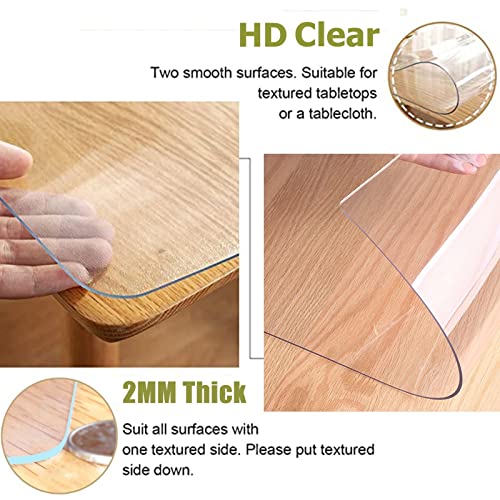 Transparent Plastic Carpet Protector Clear Vinyl Floor Protector Runner Roll, Heavy Duty Office Chair Mat for Wood Floors/ Tile Floor/ Laminate Flooring, Rectangle Skid Resistant Front Door Mat ( Colo