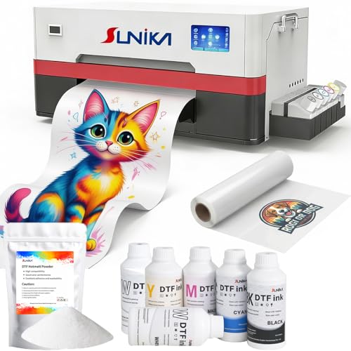 SUNIKA A3 13" DTF Printer White Ink Circulation & Anti-Clogging High-Speed Direct to Film Transfer Bundle for T-Shirts Apparel (DIY & Commercial) (A3 XP600 Printer)